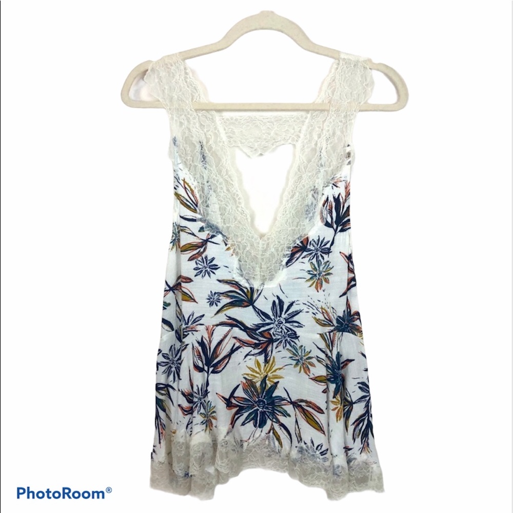 FREE PEOPLE Intimately White Floral Lace Tank XS
